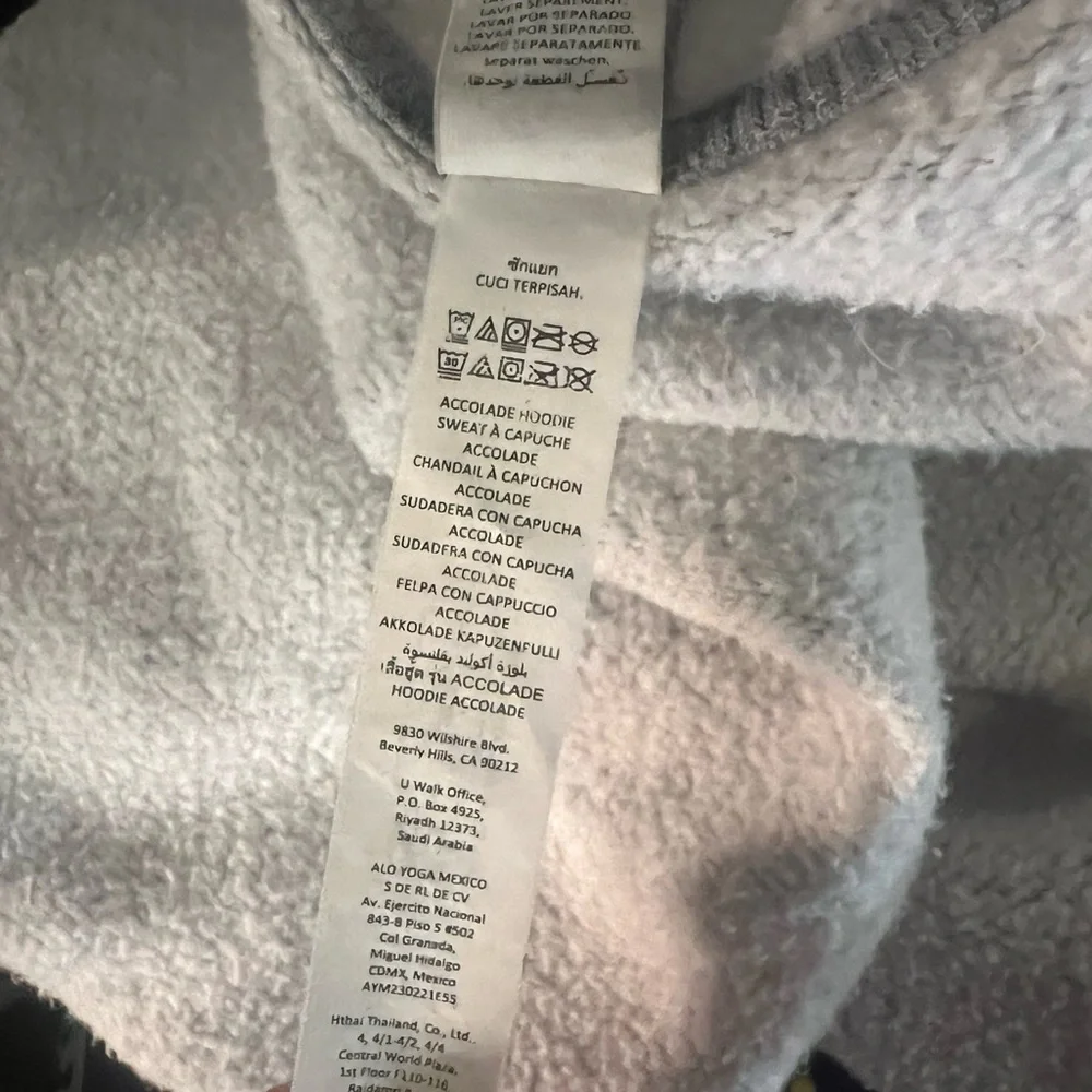 ALO Yoga Light Gray Hoodie Sweatshirt
